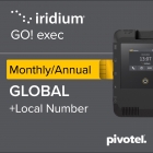 Iridium GO! exec monthly/annual Global satellite hotspot airtime plan with Local Number